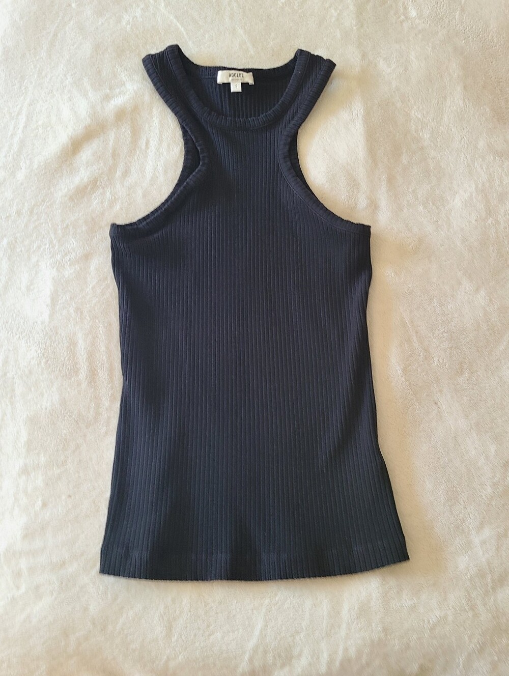 AGOLDE Bailey Black ribbed tank top Size S Cotton Basics